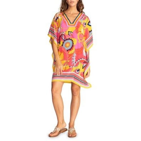 Trina Turk Theodora Silk Caftan Dress - XS/S - Picture 2 of 3